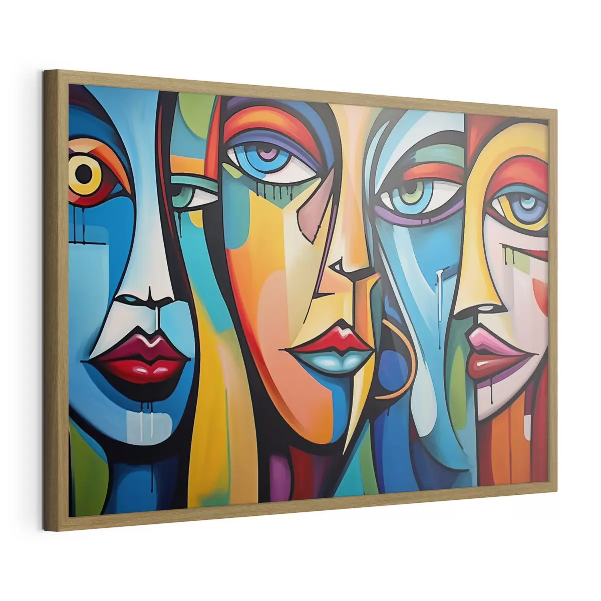 Poster Gesichter in Grundfarben f42473