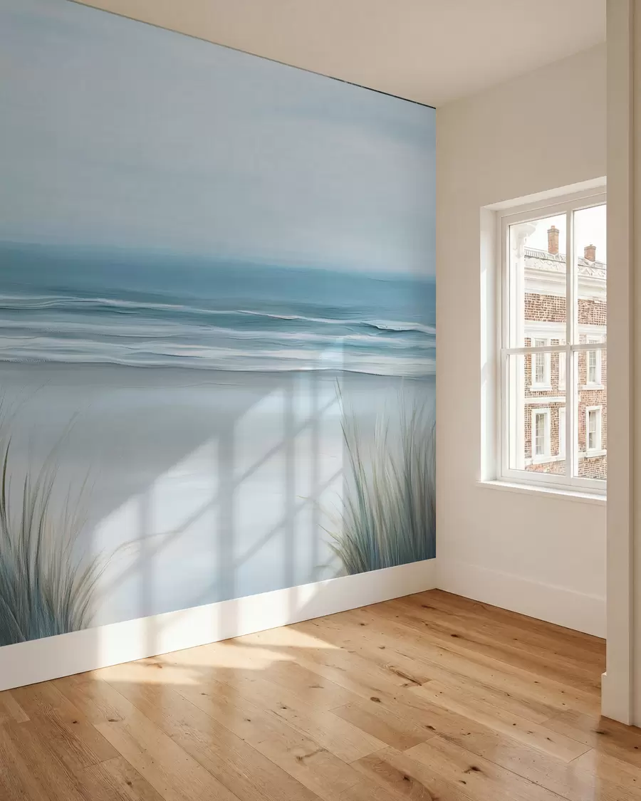 Fototapete Landschaft mit einem wilden Strand im Stil der Ölmalerei w02869