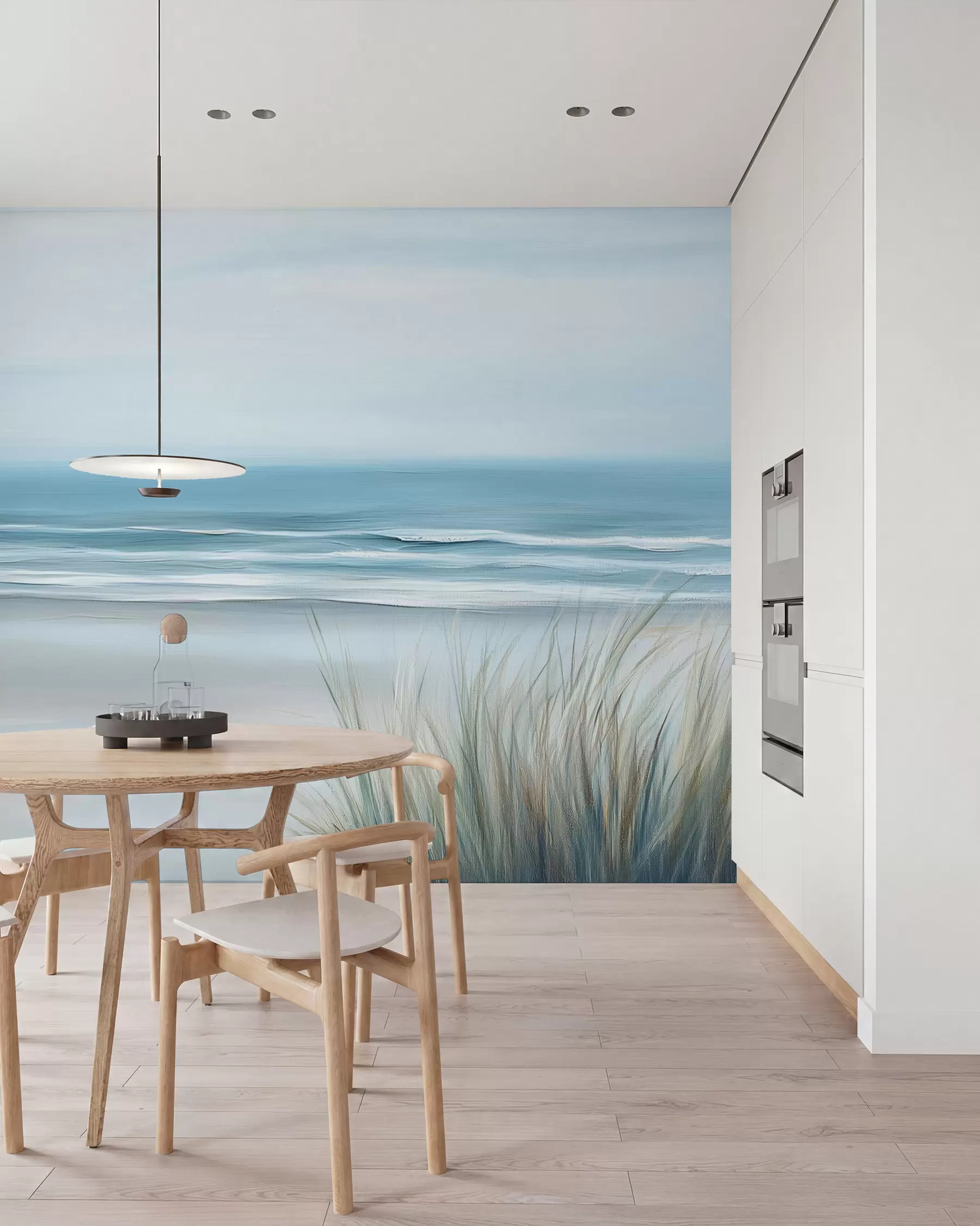 Fototapete Landschaft mit einem wilden Strand im Stil der Ölmalerei w02869