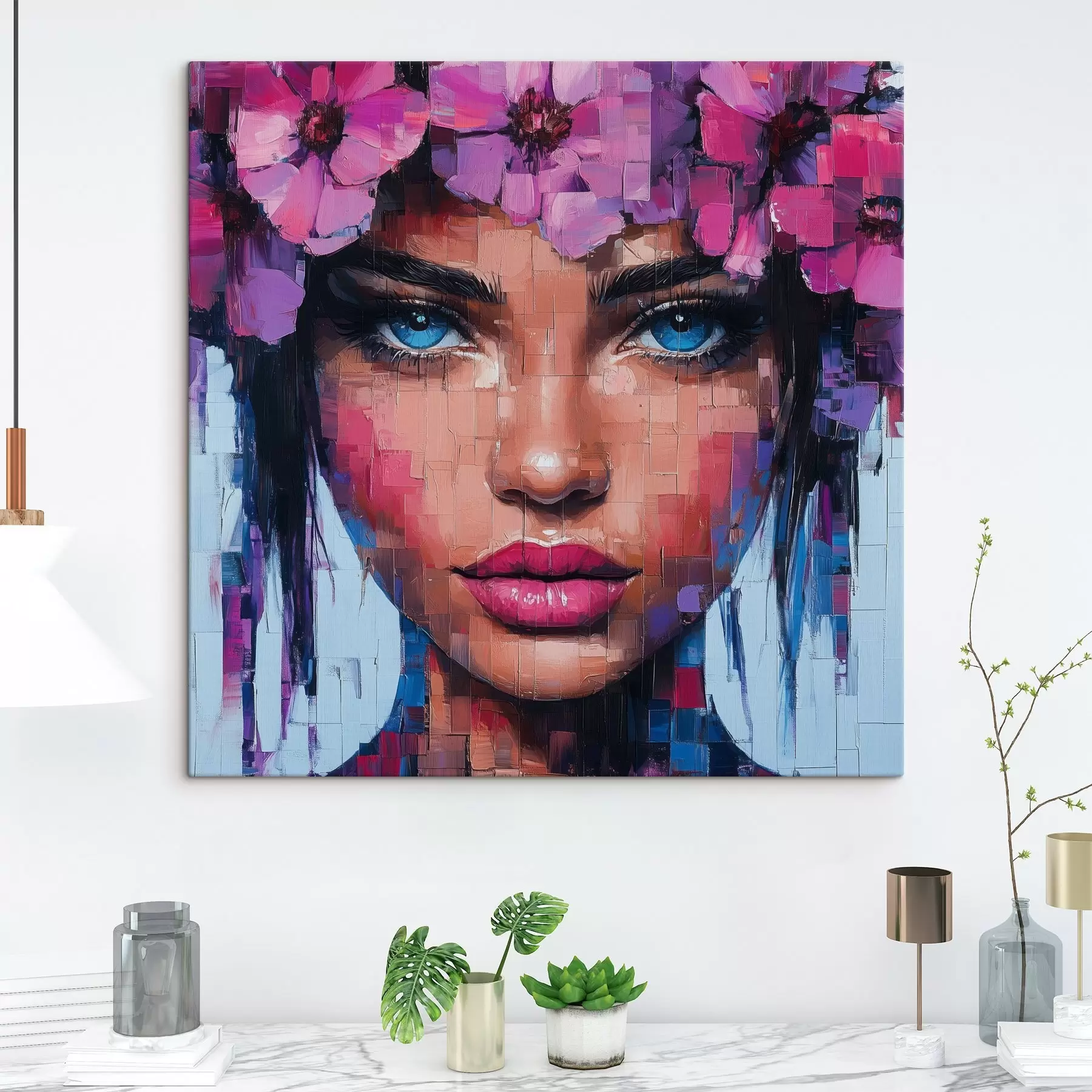 Fototapete Porträt eines Mädchens aus Mosaiksteinen s42504