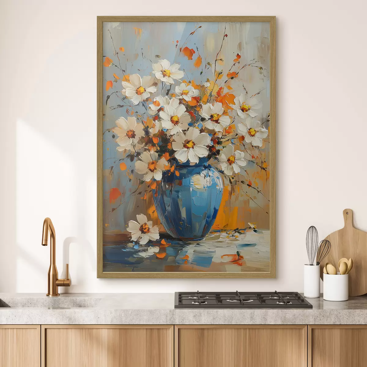 Poster Strauß Gänseblümchen in einer Vase f42493