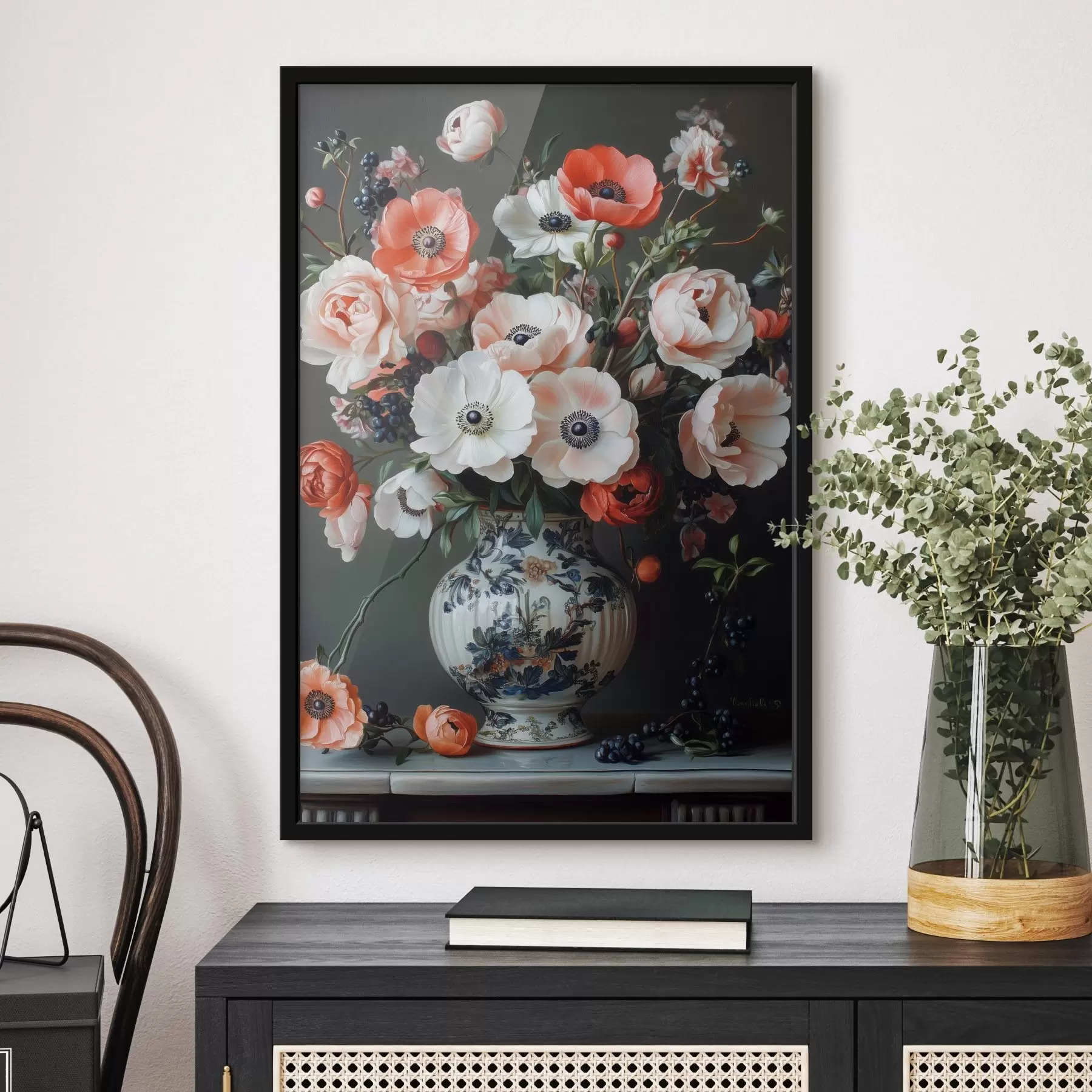 Fototapete Ein Strauß schöner Blumen in einer Vase f42496