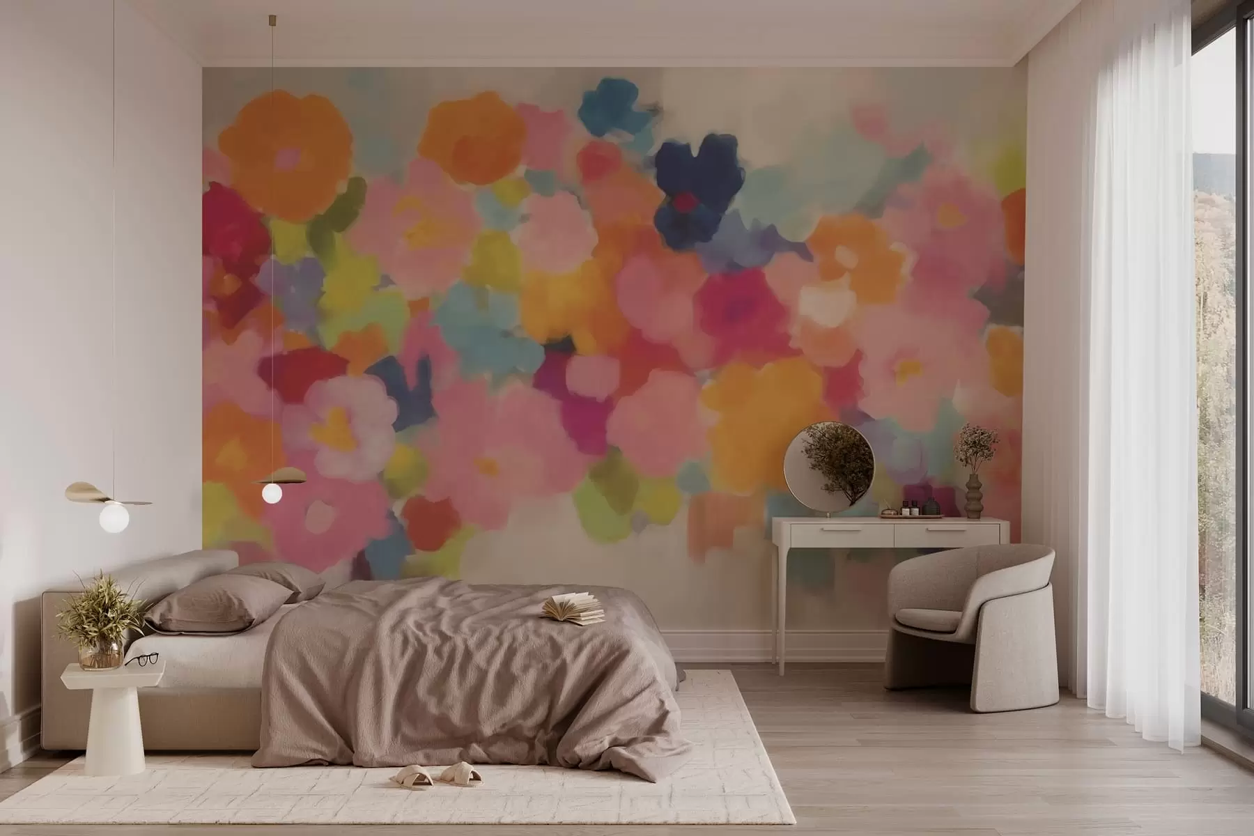 Fototapete Bunte Blumen Abstraktion w02883