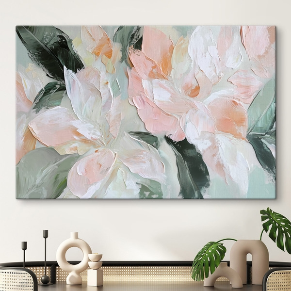 Wandbild Abstrakte Blumen im Stil der Ölmalerei, Leinwandbilder Blumen und Pflanzen, s42601 : Uwalls.de