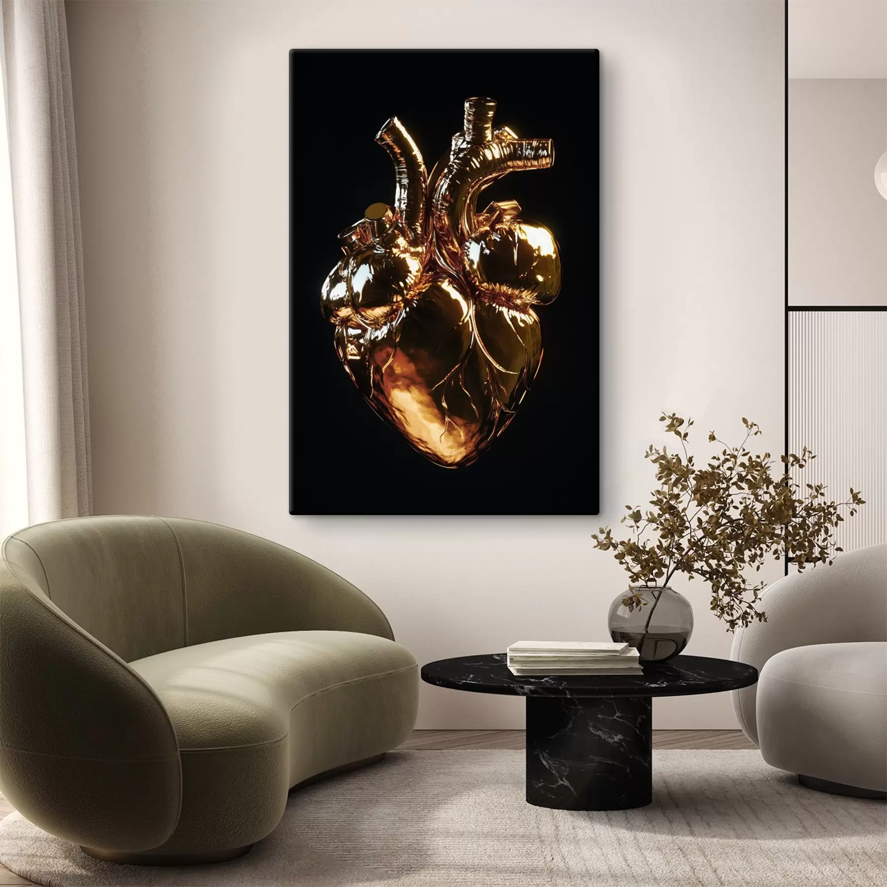 Fototapete Anatomisches Herz mit einem hellen, warmen Glanz s42610