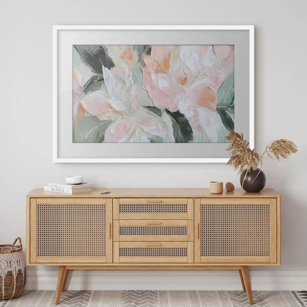 Poster Abstrakte Blumen im Stil der Ölmalerei f42601