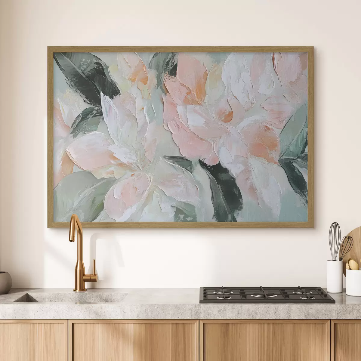 Poster Abstrakte Blumen im Stil der Ölmalerei f42601