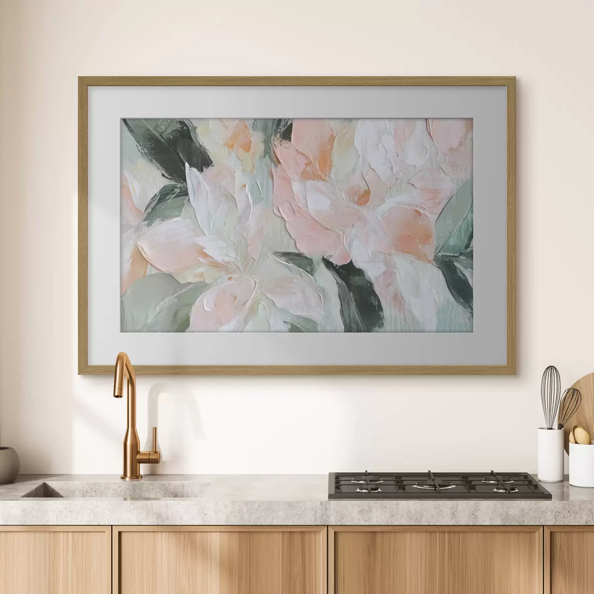 Poster Abstrakte Blumen im Stil der Ölmalerei f42601