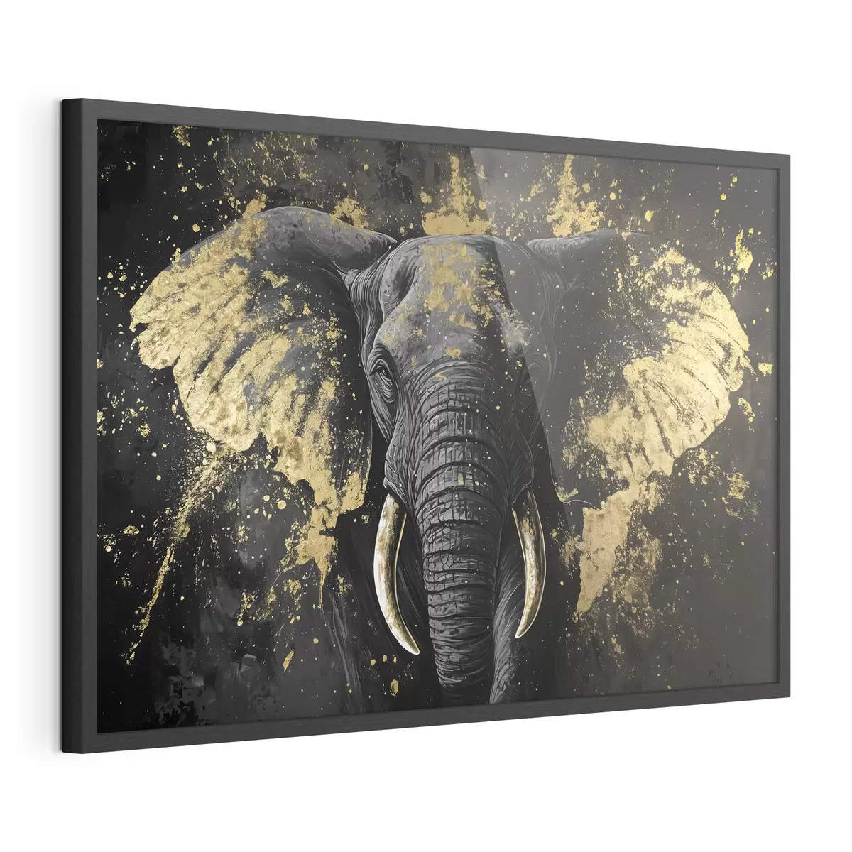 Poster Stilvoller schwarzer Elefant f42602