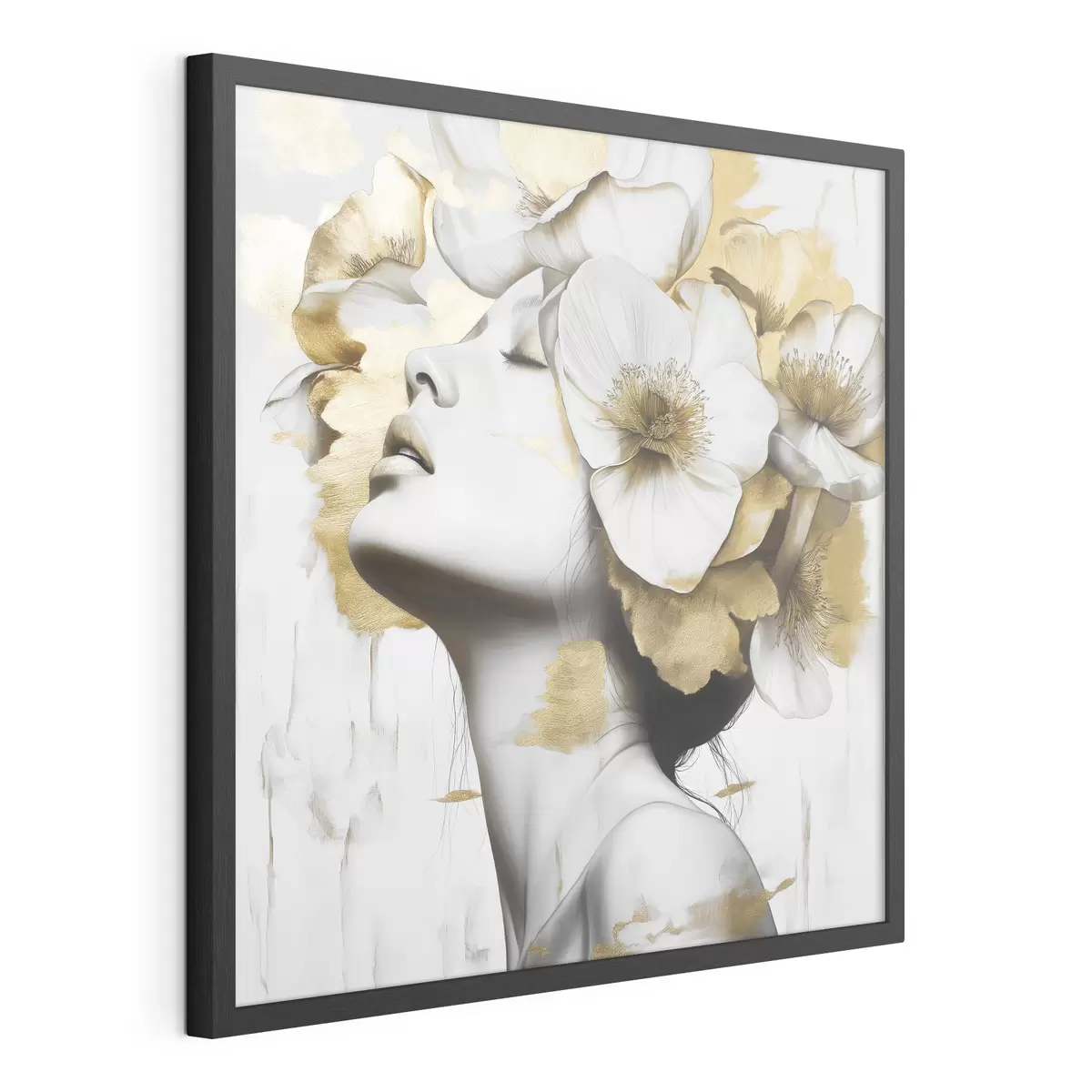 Poster Ein Mädchen mit Blumen auf dem Kopf f42606