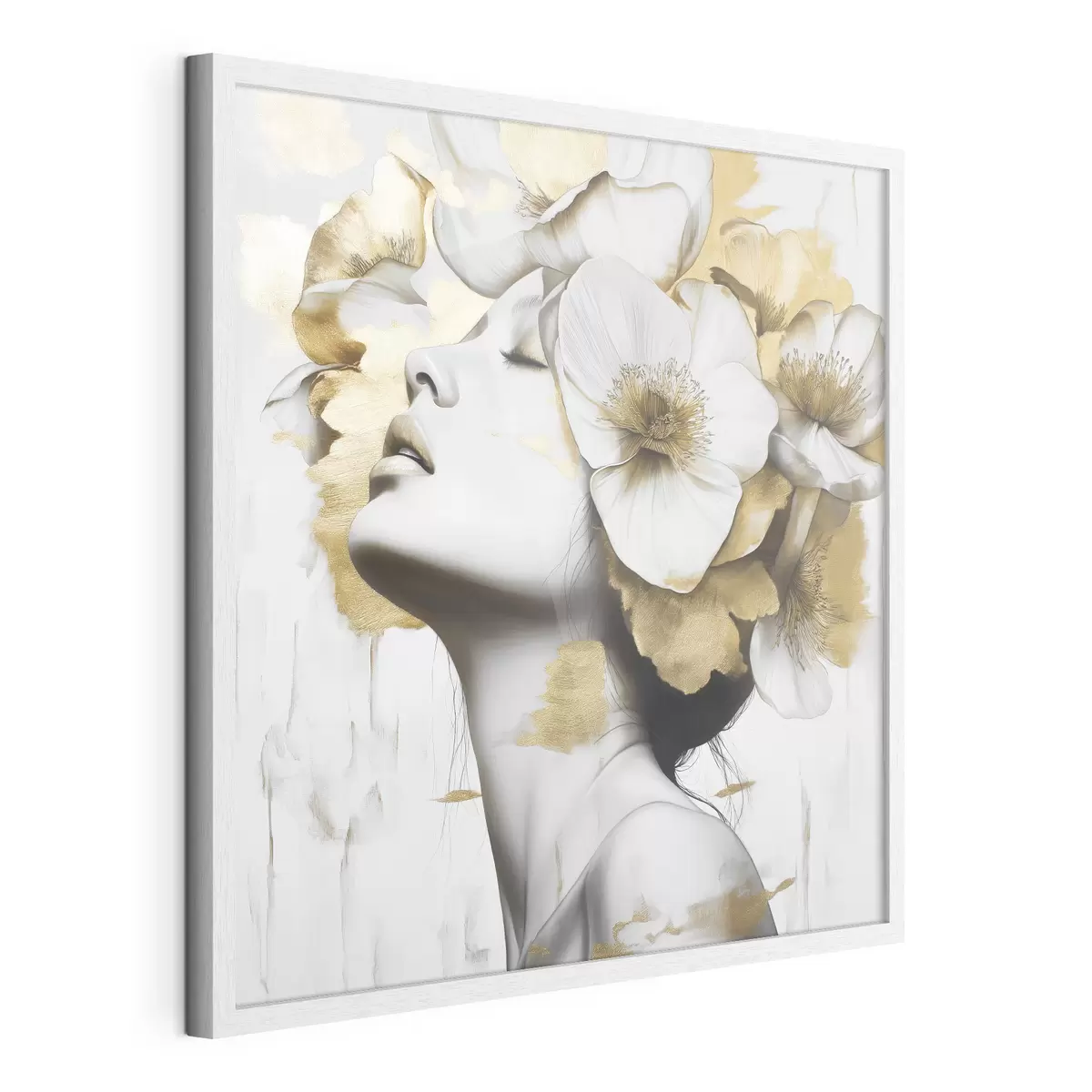 Poster Ein Mädchen mit Blumen auf dem Kopf f42606