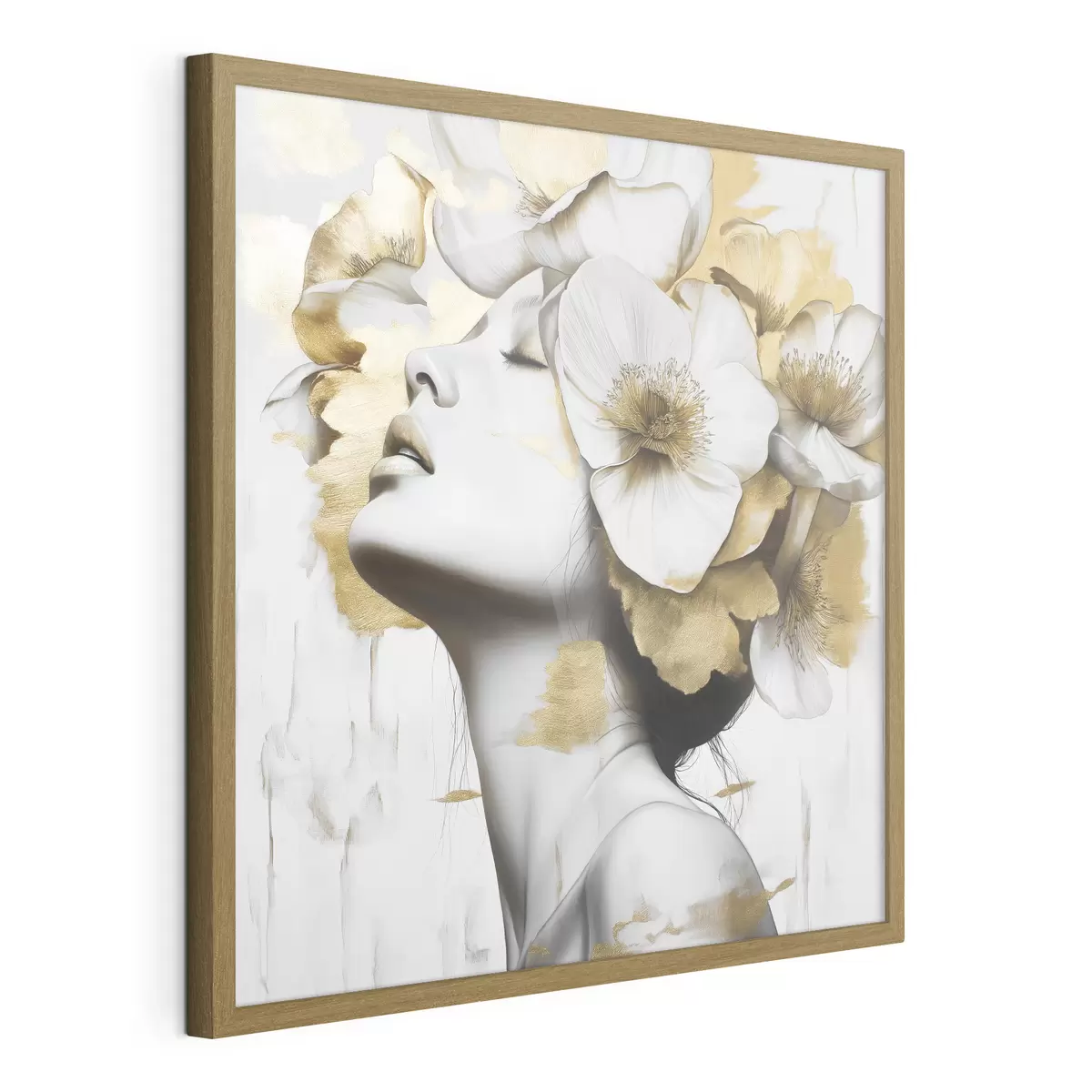 Poster Ein Mädchen mit Blumen auf dem Kopf f42606