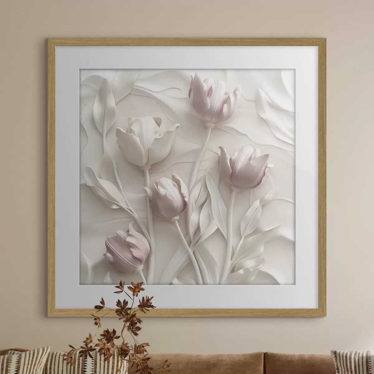 Poster Volumetrische zarte Blumen f42613