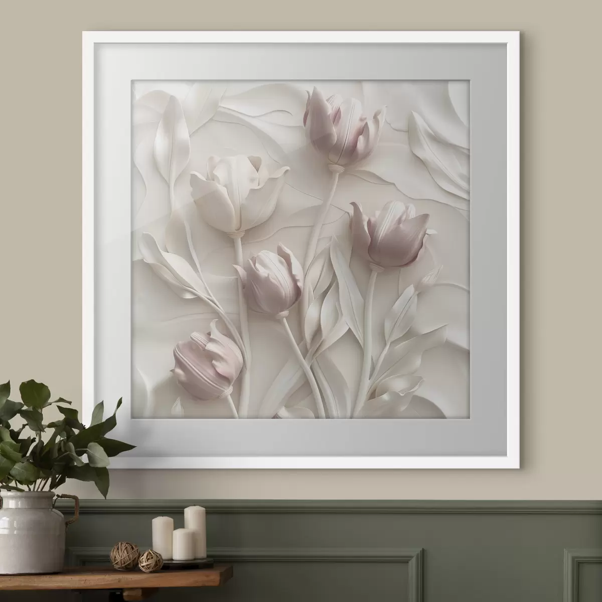 Poster Volumetrische zarte Blumen f42613