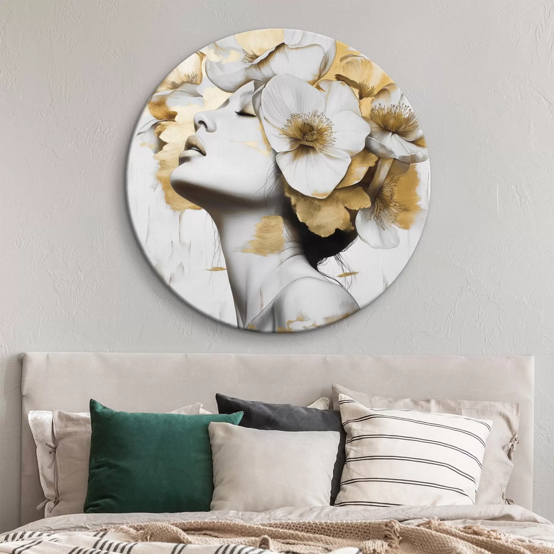 Fototapete Ein Mädchen mit Blumen auf dem Kopf r42606