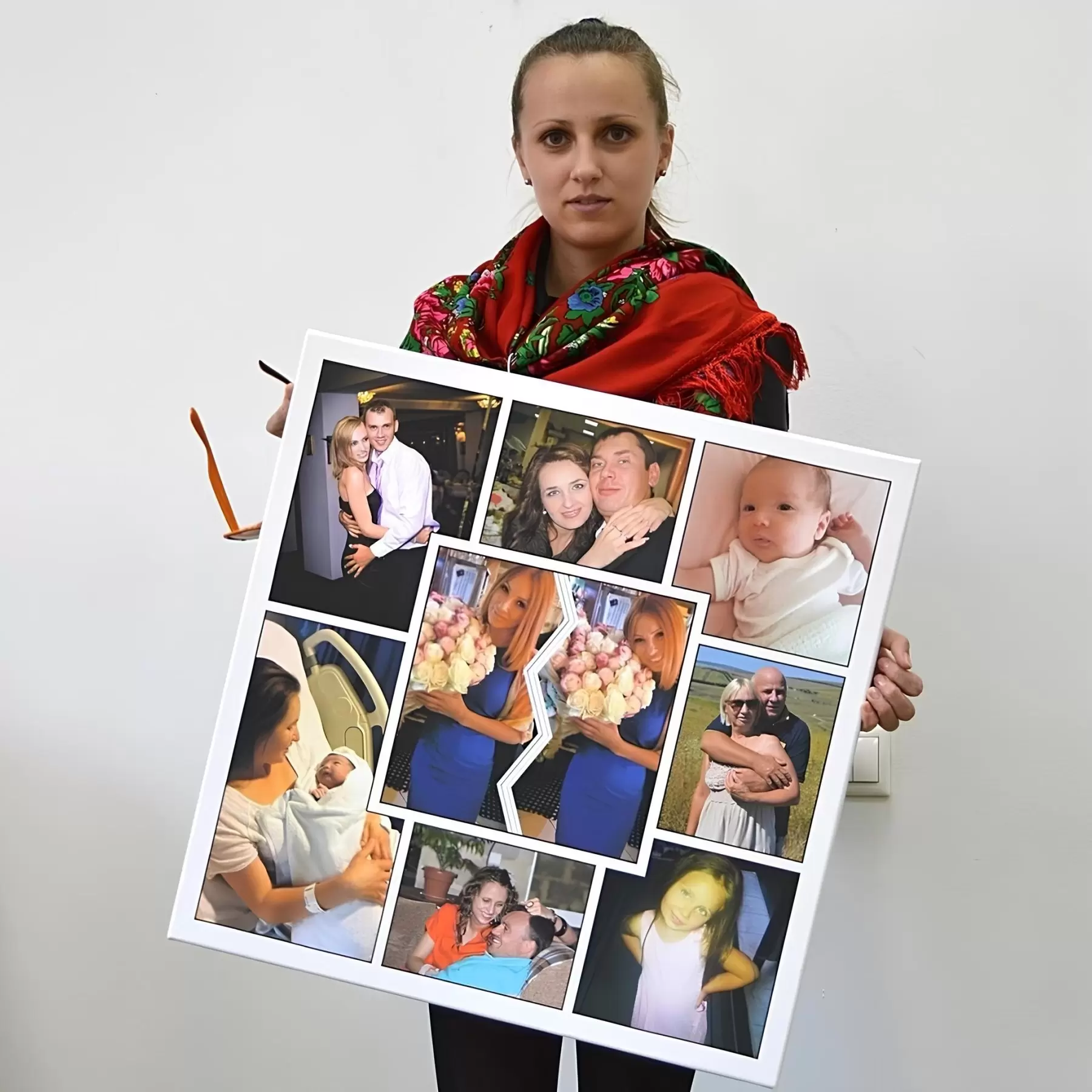 Fototapete Druck einer Leinwand-Collage als Geschenk s42673