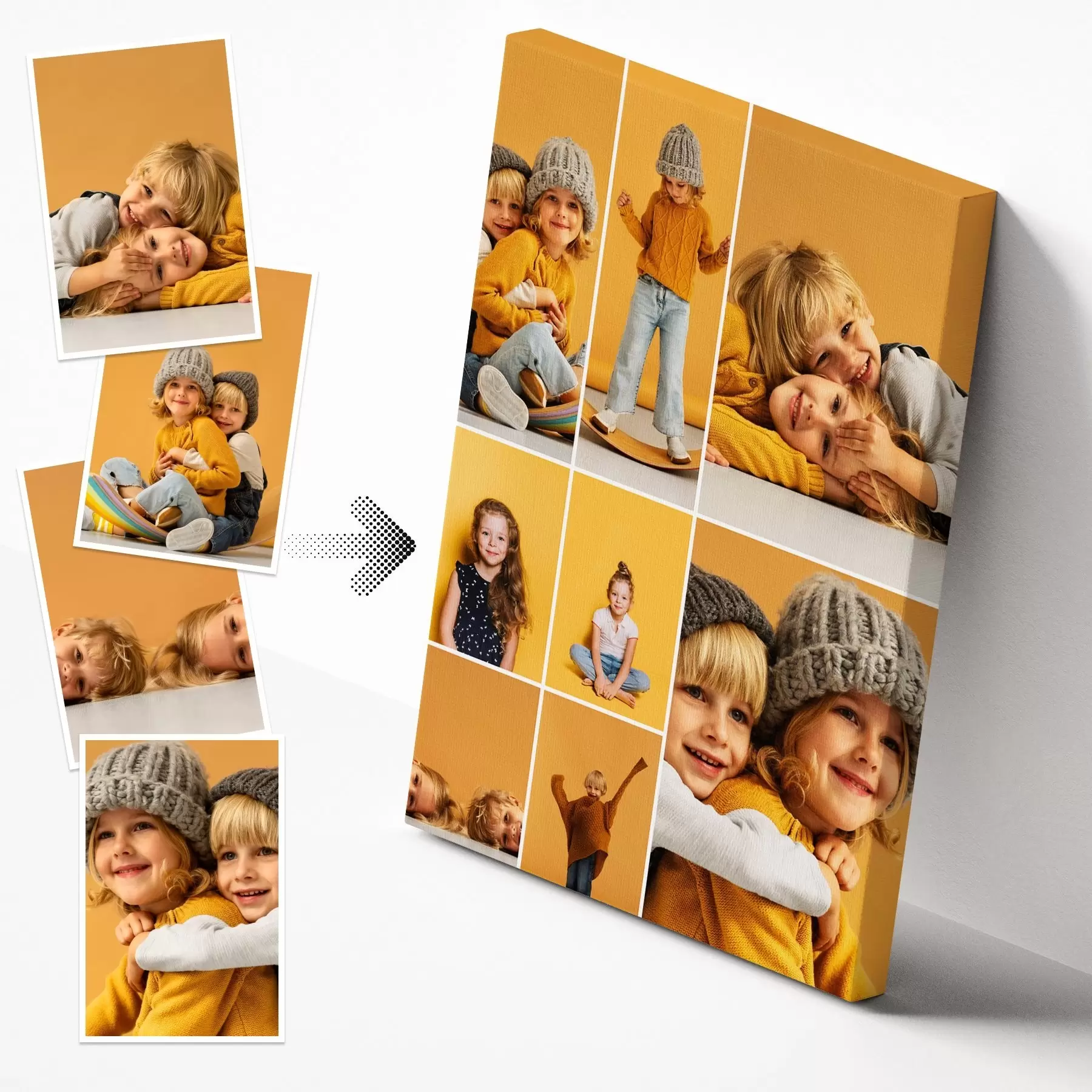 Fototapete Druck von leinwand collageauf auf Bestellung s42699