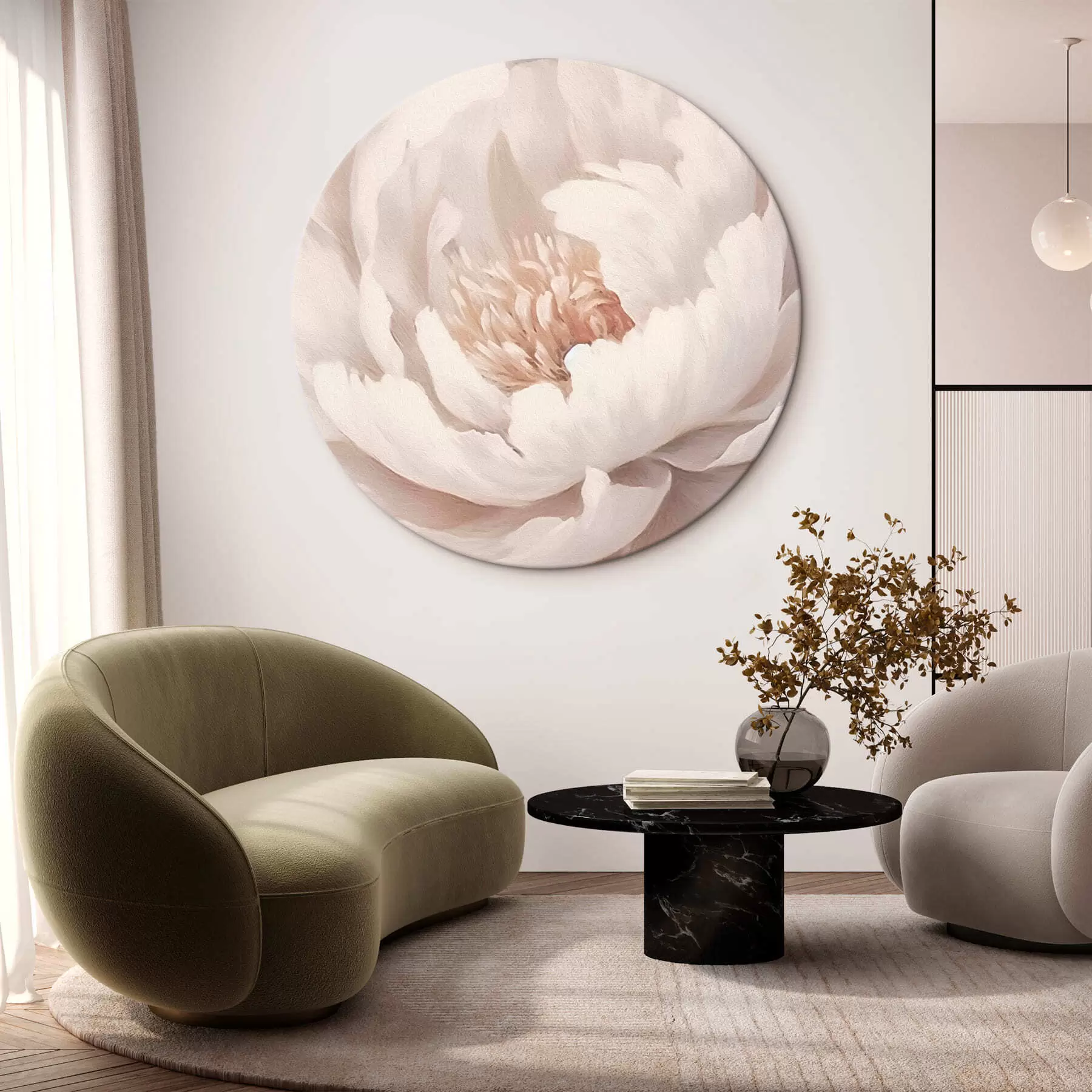 Fototapete Große weiße Pfingstrose r42637