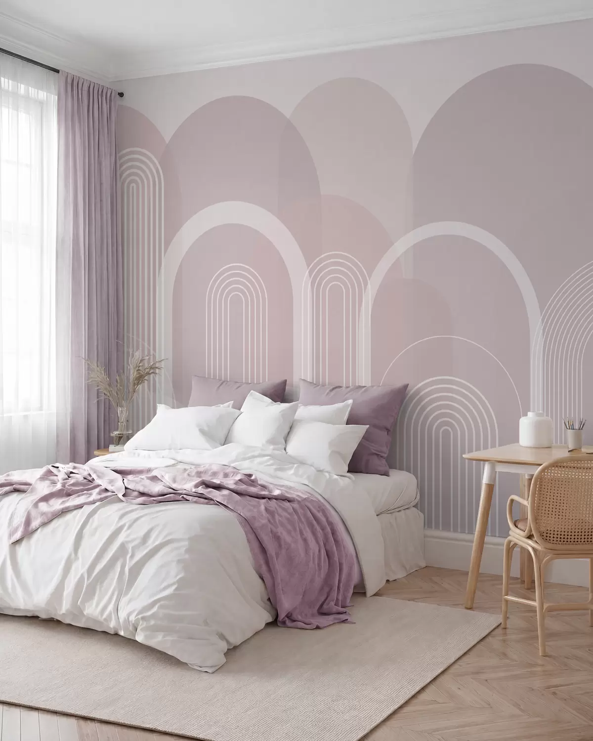 Fototapete Feine Bögen auf Rosa w02935
