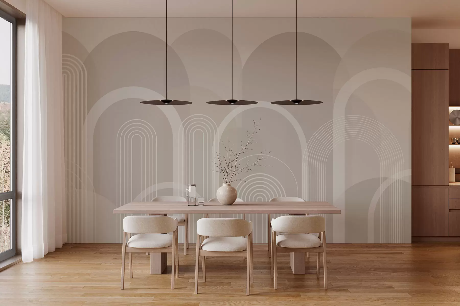 Fototapete Geometrische Bögen Boho w02935v1