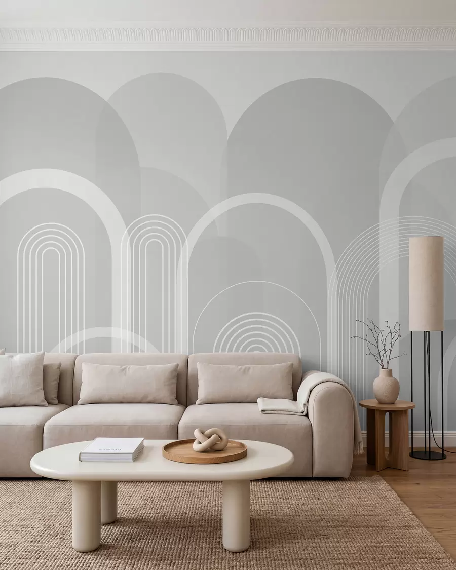 Fototapete Feine Bögen auf Grau w02935v2