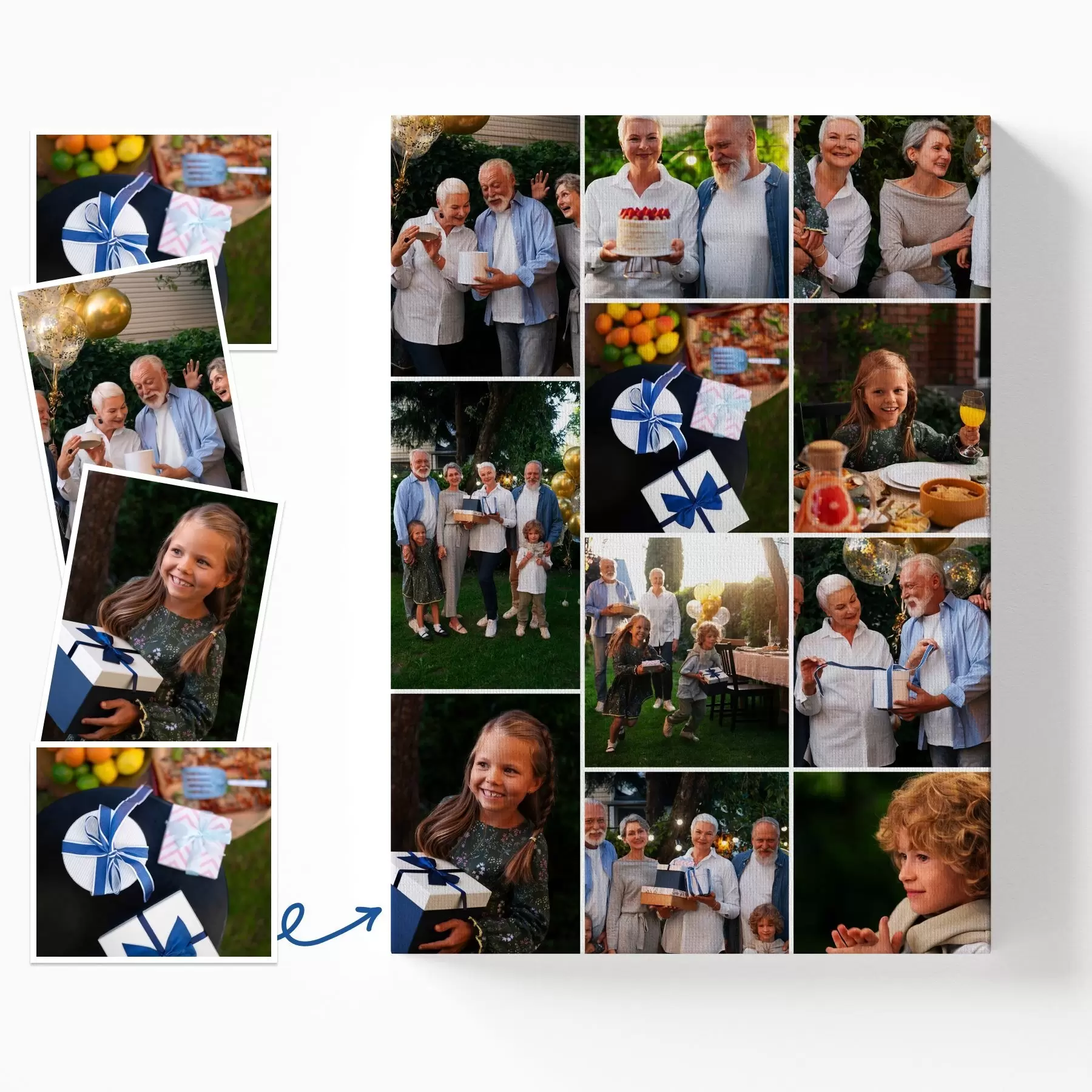 Fototapete Collage auf Leinwand als Jubiläumsgeschenk s42738