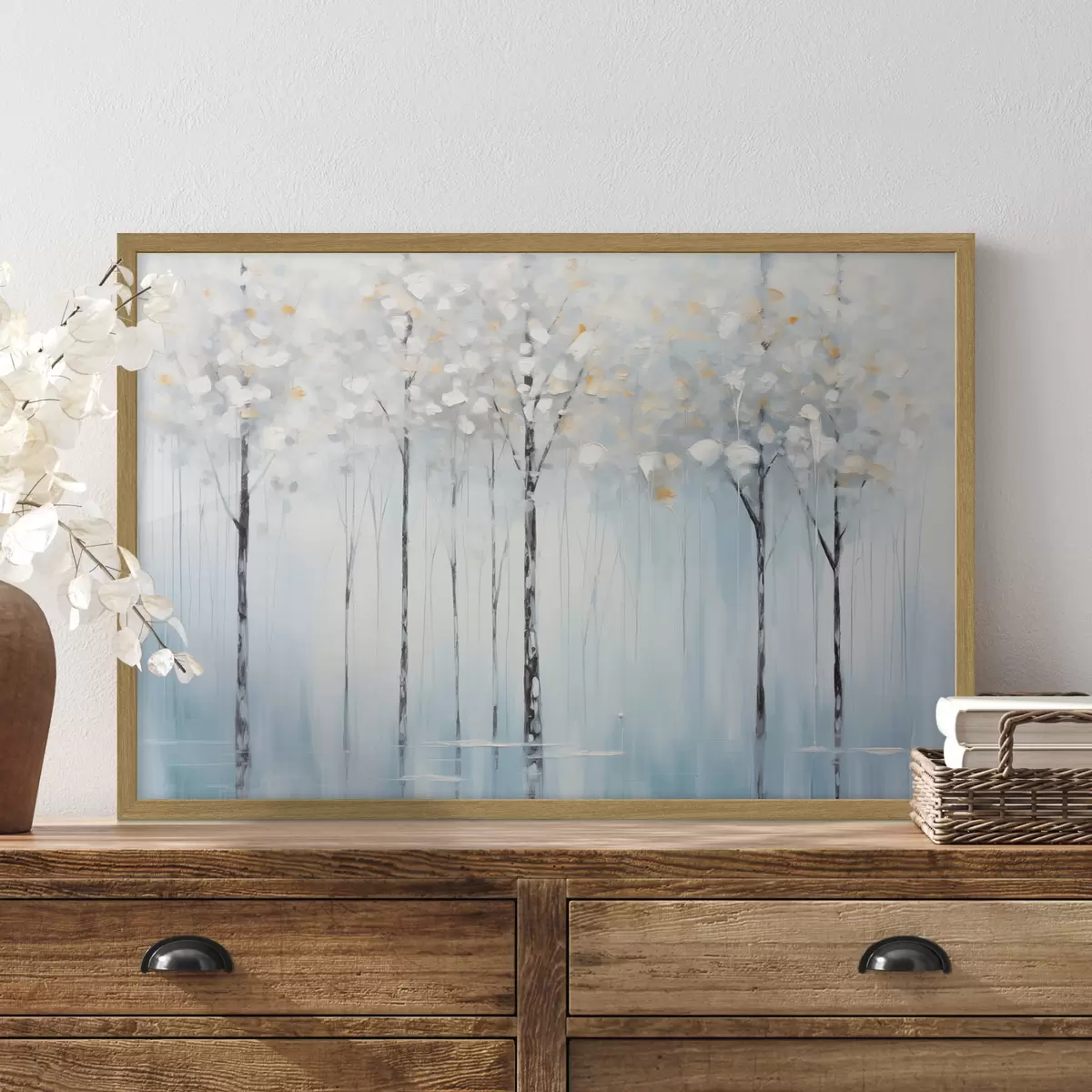 Poster Bäume blauer Stille f42731