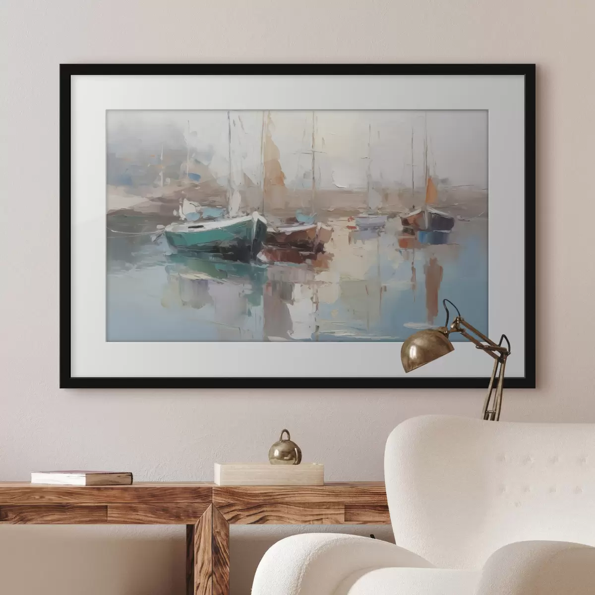 Poster Boote Nachahmung der abstrakten Malerei f42743