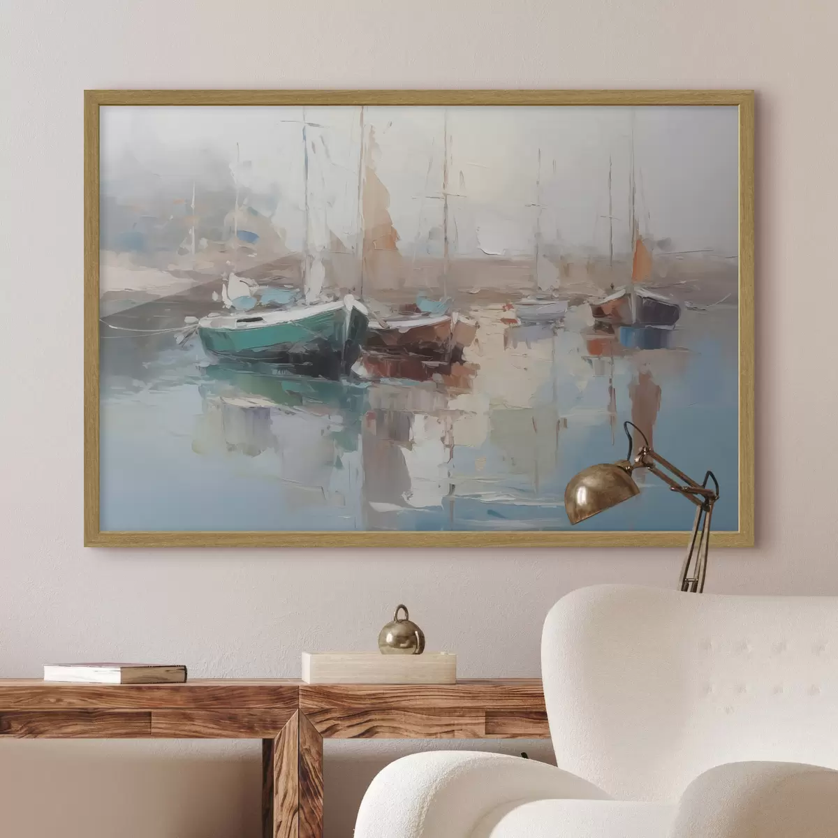 Poster Boote Nachahmung der abstrakten Malerei f42743