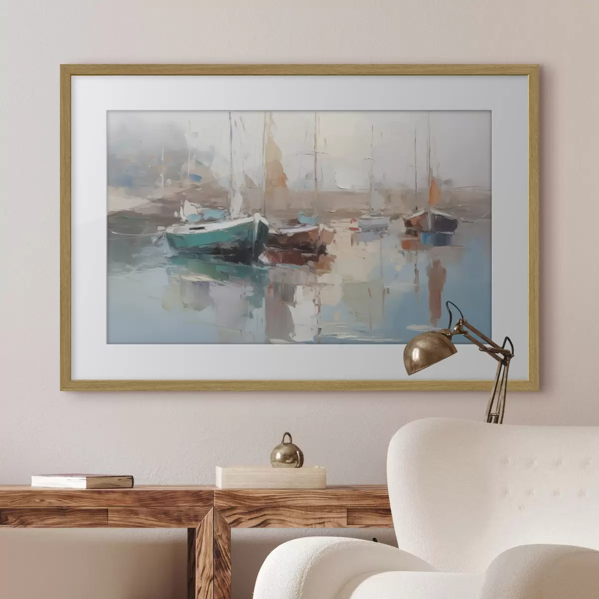 Poster Boote Nachahmung der abstrakten Malerei f42743