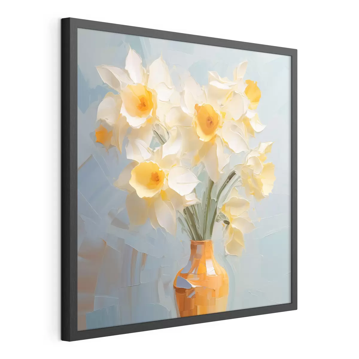 Poster Blumenstrauß von Narzissen in einer Vase Nachahmung der Malerei f42749