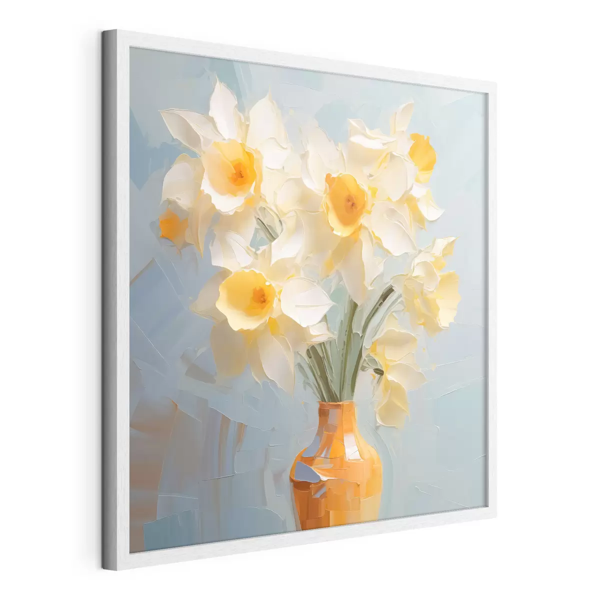 Poster Blumenstrauß von Narzissen in einer Vase Nachahmung der Malerei f42749