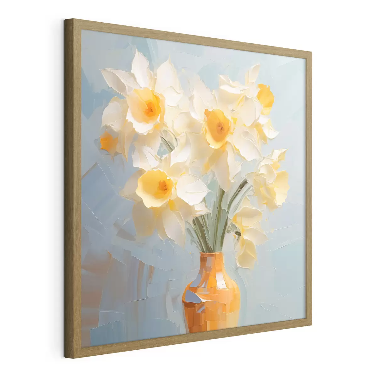 Poster Blumenstrauß von Narzissen in einer Vase Nachahmung der Malerei f42749