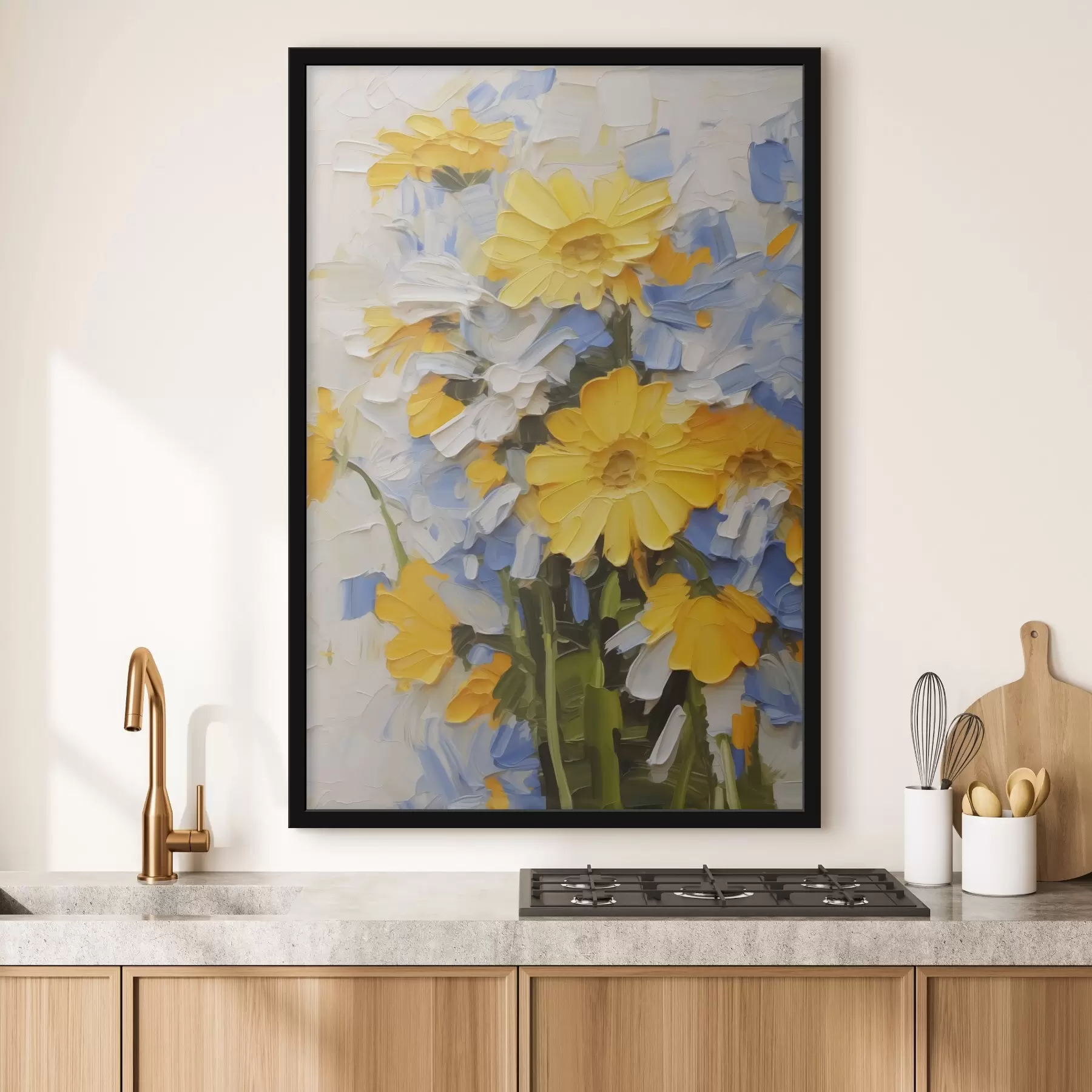 Fototapete Abstrakte Blumen Nachahmung der Malerei Striche f42753