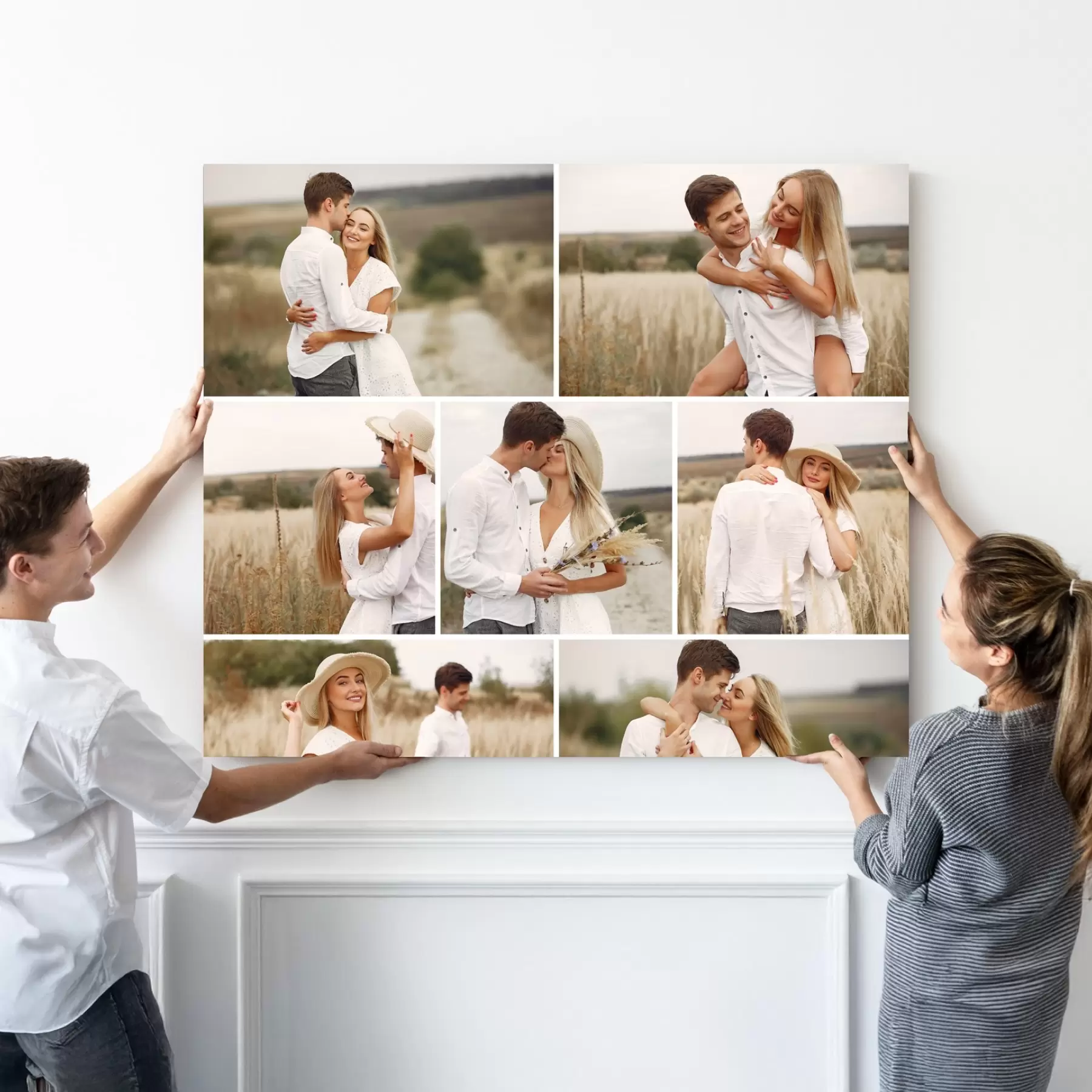 Fototapete Leinwand Collage eines verliebten Paares s42800