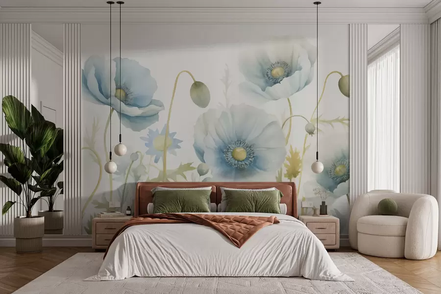 Fototapete Blaue Blumen w03008