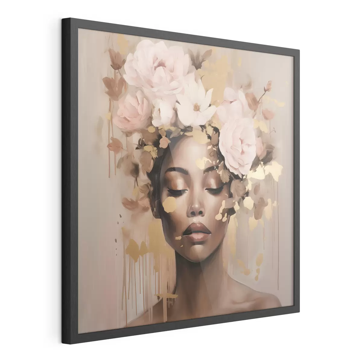 Poster Mädchen mit Blumenkrone f42814