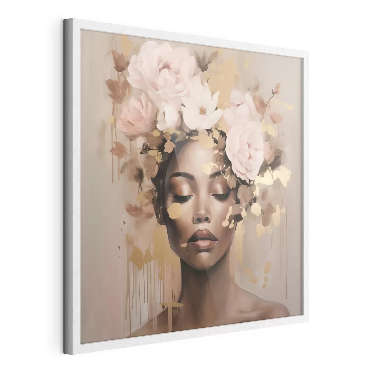 Poster Mädchen mit Blumenkrone f42814