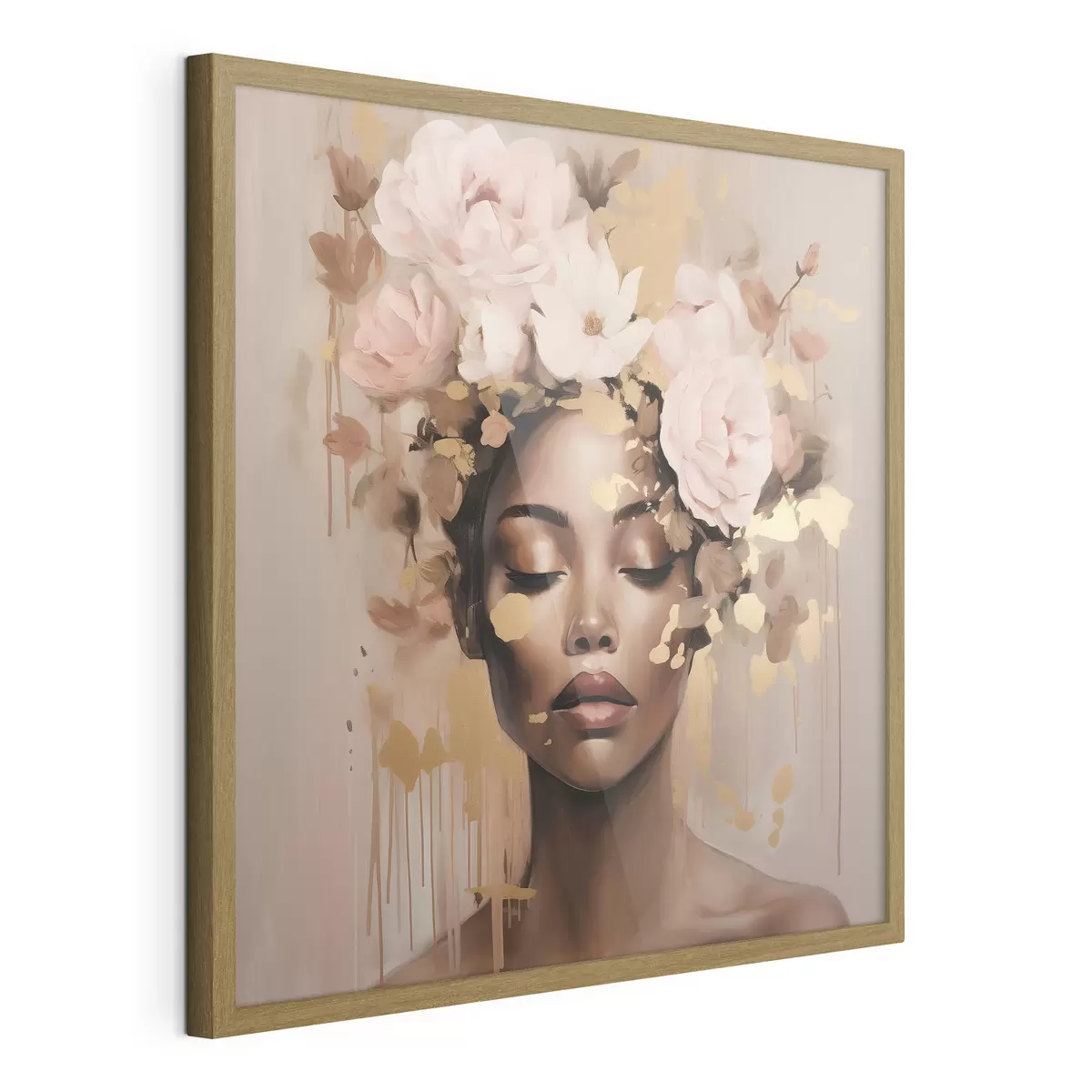 Poster Mädchen mit Blumenkrone f42814