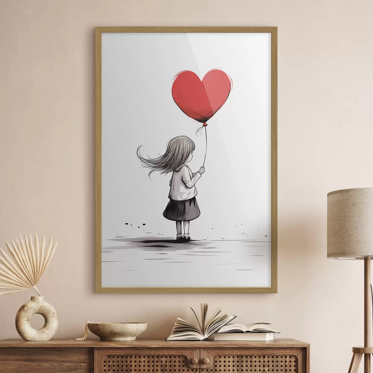 Poster Mädchen mit Luftballon f42872