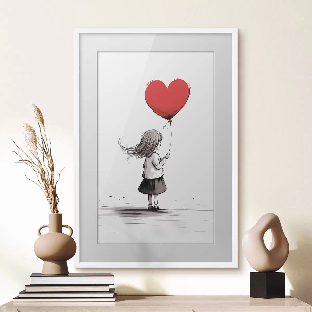 Poster Mädchen mit Luftballon f42872