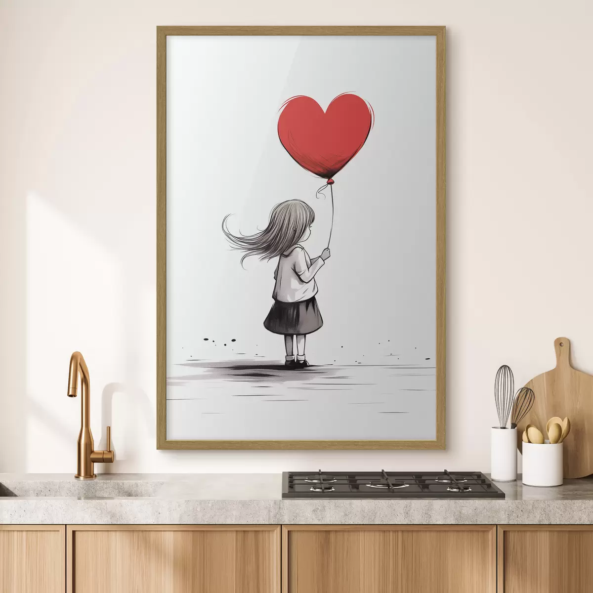 Poster Mädchen mit Luftballon f42872