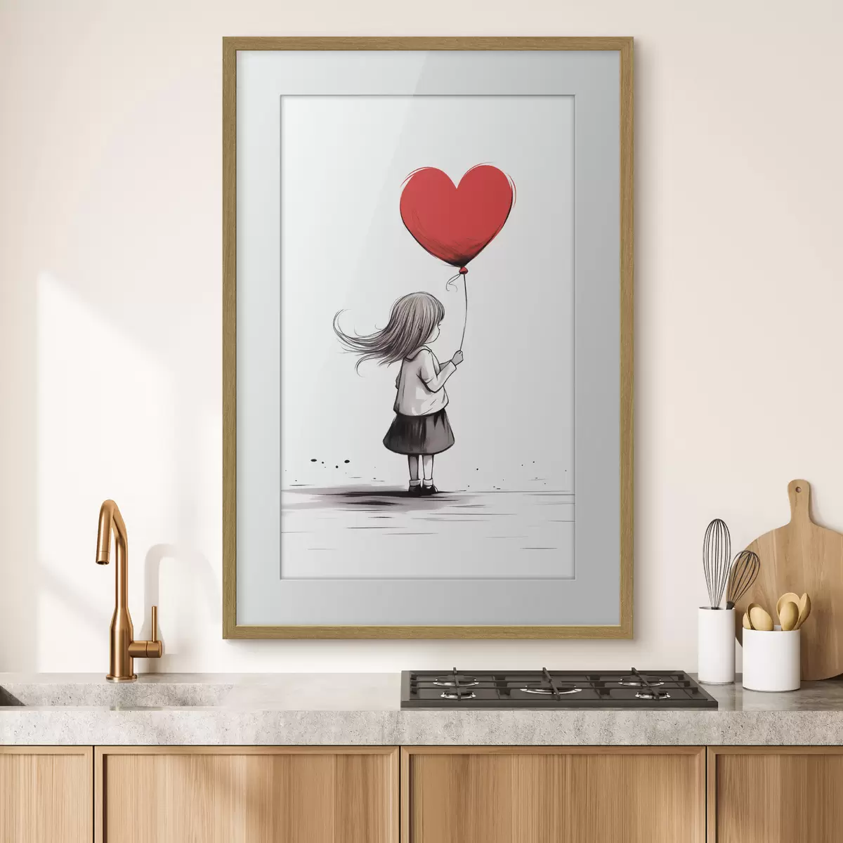 Poster Mädchen mit Luftballon f42872