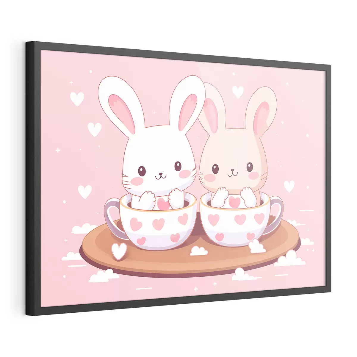 Poster Kaninchen in Tassen f42874