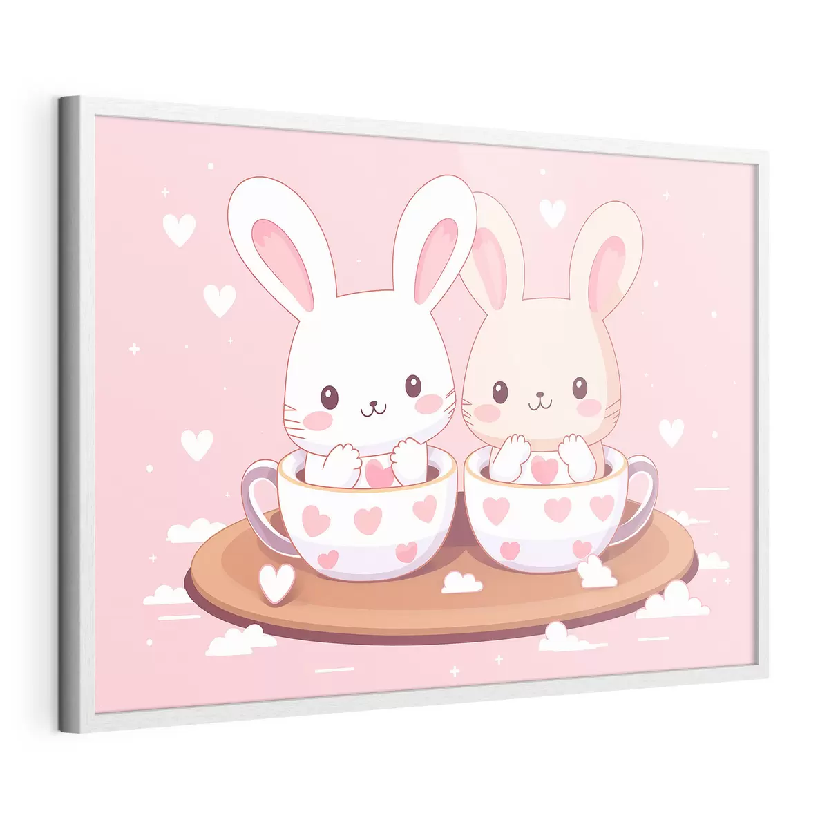 Poster Kaninchen in Tassen f42874