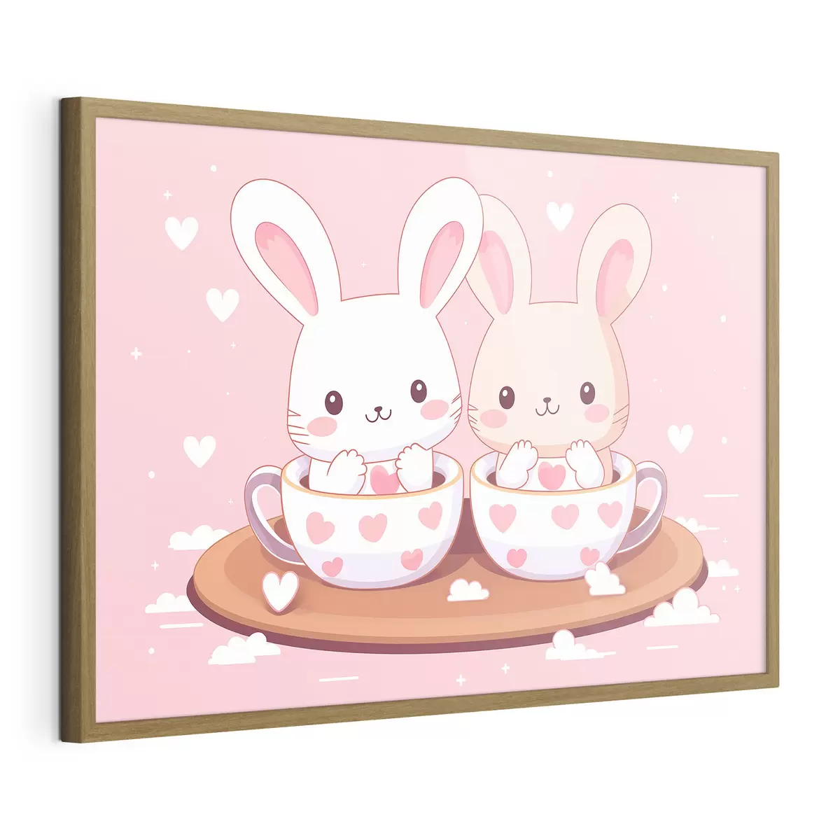 Poster Kaninchen in Tassen f42874