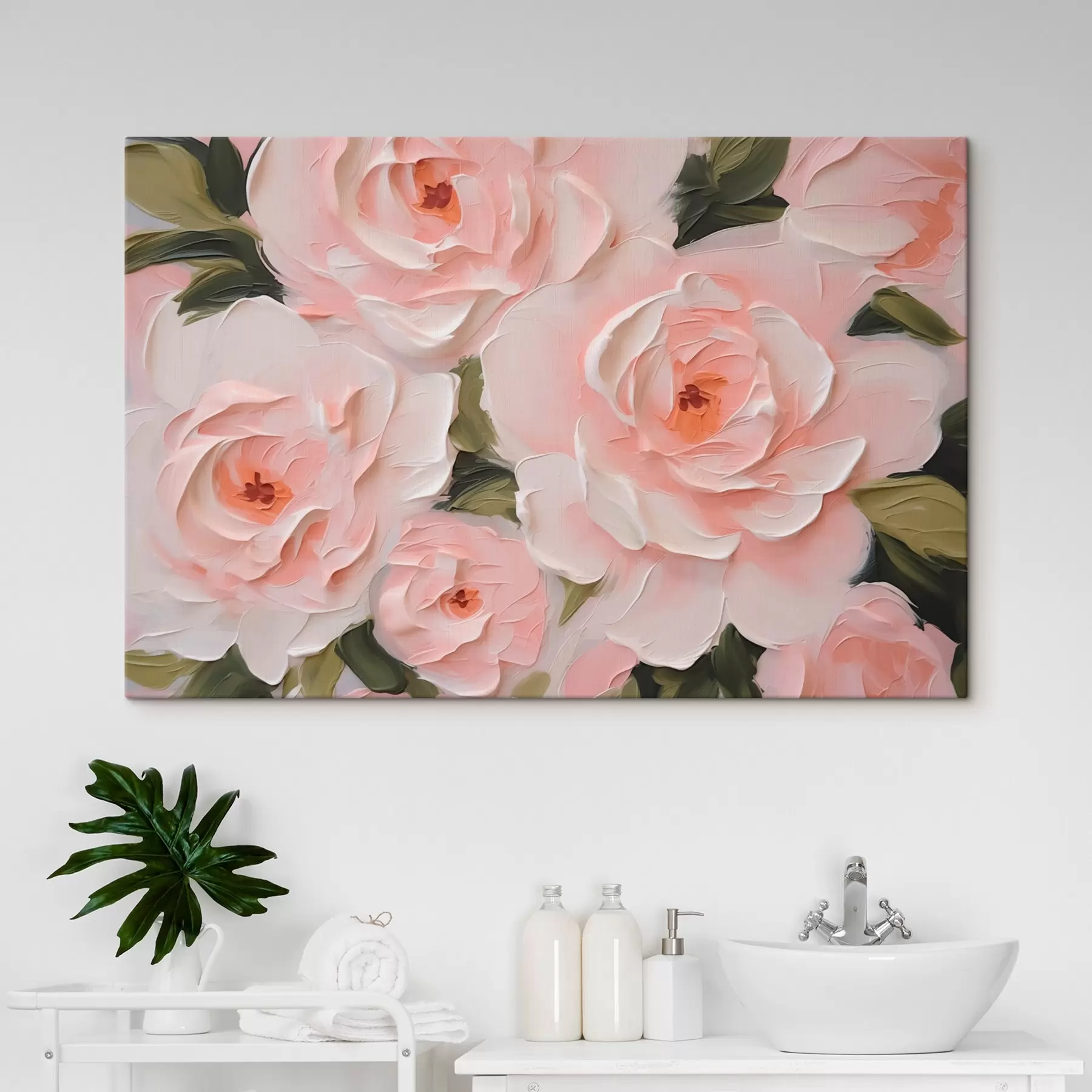 Fototapete Zarte Rosen Nachahmung der Malerei s42831