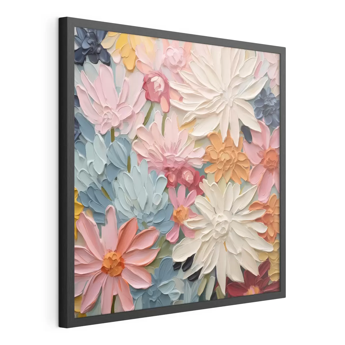 Poster Helle abstrakte Blumen Nachahmung von Pinselstrichen f42826