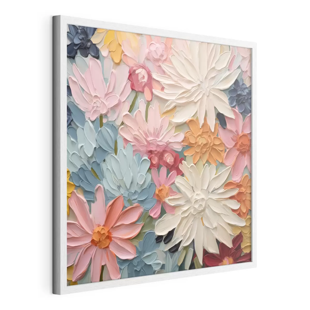 Poster Helle abstrakte Blumen Nachahmung von Pinselstrichen f42826