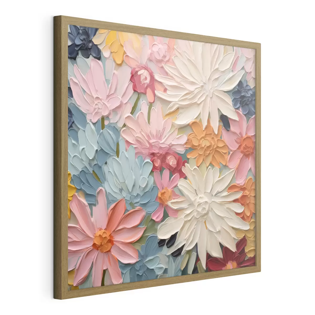 Poster Helle abstrakte Blumen Nachahmung von Pinselstrichen f42826